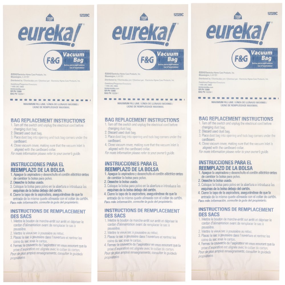 Genuine Eureka F&G Disposable Dust Bag 52320C-6 - 3 pack