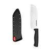 Farberware Edgekeeper 5-Inch Santoku Knife with Self-Sharpening Blade Cover, High Carbon-Stainless Steel Kitchen Knife with Ergonomic Handle, Razor-Sharp Knife, Black view 1