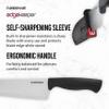 Farberware Edgekeeper 5-Inch Santoku Knife with Self-Sharpening Blade Cover, High Carbon-Stainless Steel Kitchen Knife with Ergonomic Handle, Razor-Sharp Knife, Black view 3
