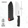 Farberware Edgekeeper 5-Inch Santoku Knife with Self-Sharpening Blade Cover, High Carbon-Stainless Steel Kitchen Knife with Ergonomic Handle, Razor-Sharp Knife, Black view 4