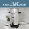 West Bend 33600 Coffee Urn Commercial Highly-Polished Aluminum NSF Approved Features Automatic Temperature Control Large Capacity with Fast Brewing and Easy Clean Up, 100-Cup, Silver view 3