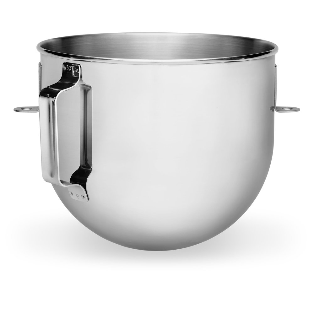 KitchenAid 5 Quart Polished Stainless Steel Bowl with Flat Handle for KitchenAid Bowl-Lift Stand Mixer - K5ASBP