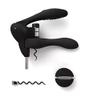 Rabbit W6004N Original Lever Corkscrew Wine Opener with Foil Cutter and Extra Spiral, Black Finish, Smooth Lever Action for Effortless Cork Removal view 1