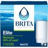 Brita Faucet Mount Water Filter for Sink, Removes 99% of Lead, Elite Filtration System, Includes 2 Replacement Filters, White view 1