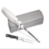 Hamilton Beach Electric Knife Set for Carving Meats, Poultry, Bread, Crafting Foam & More, Reciprocating Serrated Stainless Steel Blades, Ergonomic Design Storage Case + Fork Included, 5Ft Cord, White view 1