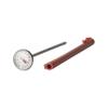 Taylor Instant Read Analog Meat Food Grill BBQ Cooking Kitchen Thermometer with Red Pocket Sleeve for Calibration, 1 inch dial, Stainless Steel view 1