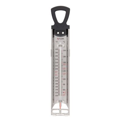 Taylor Stainless Steel Candy and Deep Fry Thermometer, 12-Inch Analog Paddle with Pan Clip, Ideal for Frying, Sugar, Brewing, Syrup, and More