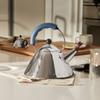 Alessi 9093 - Design Kettle with Handle and Bird-Shaped Whistle, Stainless Steel and PA, Light Blue view 4