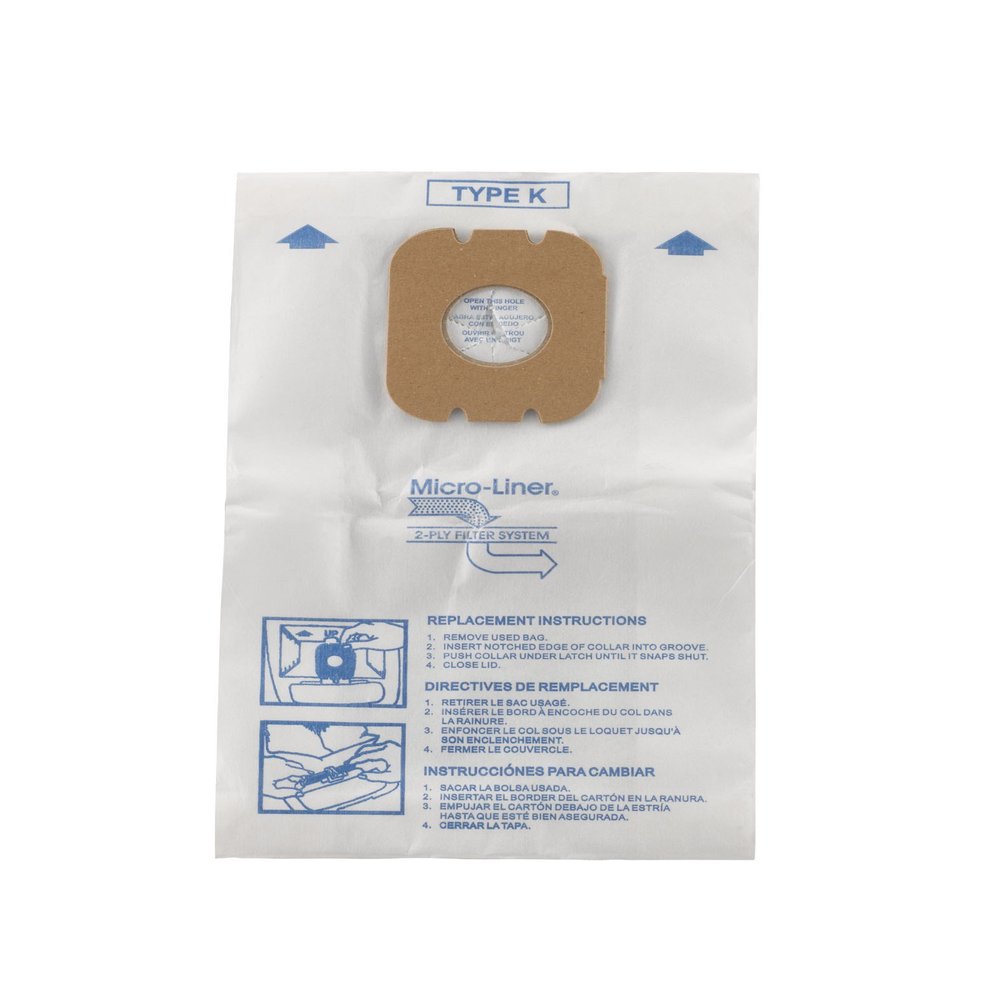 Hoover Vacuum Cleaner Bags for Spirit Canister Vacs, Pack of 3, White, Type K, Part # 4010028K, Hoover Vacuum Bags Refill