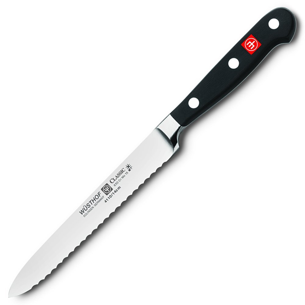 Wusthof Classic 4110 Serrated Utility Knife, 5 Inch