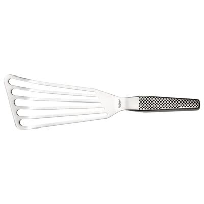 Global Fish Spatula, Rust Resistant Stainless Steel, Angled Slotted Turner, GS-27