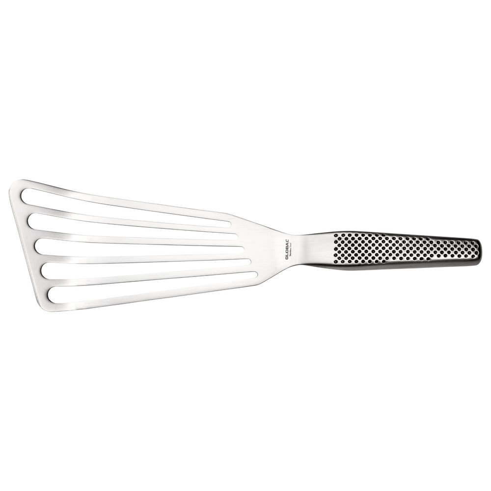 Global Fish Spatula, Rust Resistant Stainless Steel, Angled Slotted Turner, GS-27
