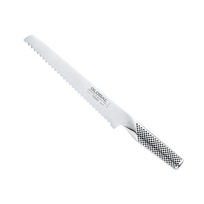 Global 8 1/2 inch Serrated Bread Knife - Lightweight Japanese Stainless Steel, Razor-Sharp Edge, Made in Japan, G-9