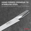 Global 8 1/2 inch Serrated Bread Knife - Lightweight Japanese Stainless Steel, Razor-Sharp Edge, Made in Japan, G-9 view 2