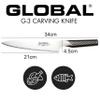 Global 8 1/4 Inch Carving Knife - Lightweight Japanese Stainless Steel, Razor-Sharp Edge, Made in Japan, G-3 view 4