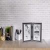 Malden International Designs Concourse Pewter Metal Hinged Picture Frame, Double Vertical, 2-5x7, Silver view 4