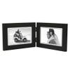 Malden Double Horizontal 4x6 Picture Frame - Wide Real Wood Molding, Real Glass - Black view 1