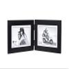Malden Double Horizontal 4x6 Picture Frame - Wide Real Wood Molding, Real Glass - Black view 2