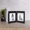 Malden Double Horizontal 4x6 Picture Frame - Wide Real Wood Molding, Real Glass - Black view 4