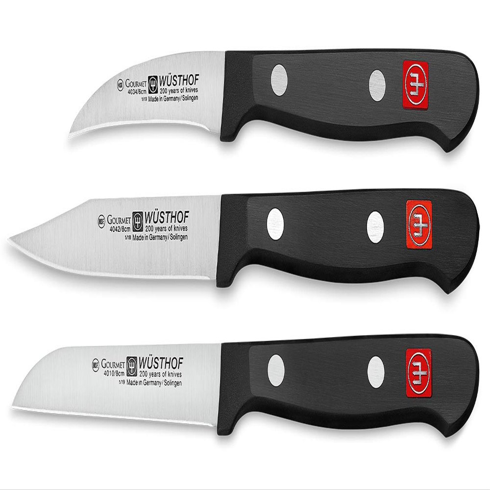 WSTHOF Gourmet Three Piece Pairing Knife Set | 3-Piece German Knife Set | Precise Laser Cut High Carbon Stainless Steel Pairing Knife Set Model 9727