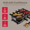 Swissmar Classic 8-Person Raclette Party Grill with Reversible Cast Aluminum Non-Stick Grill Plate/Crepe Top, Indoor Electric Raclette Grill & Griller - Black Grill Plate - Black view 2