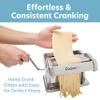 Pasta Maker Deluxe Set- Stainless Steel Machine w 3 Interchangeable Attachments- Make 5 Different Pastas- Spaghetti Fettuccini Angel Hair Ravioli Lasagnette- Durable Cutters for Adjustable Thicknesses view 3