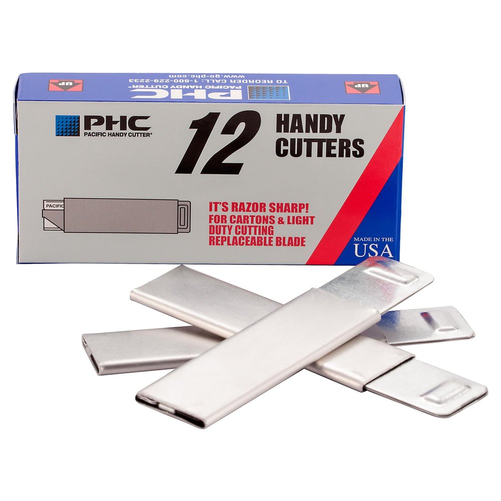 Pacific Handy Cutter Inc. HC100 Handy Box Cutter, Tap Open/Tap Close, 12 per Box, Assorted(Packaging may vary)
