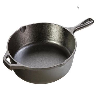 Lodge 10.25 Inch Cast Iron Skillet  Pre-Seasoned Frying Pan with Teardrop Handle  Oven, Stovetop, Grill & Campfire Use  Made in USA  Durable, Non-Toxic, Even-Heating Cookware  Black