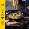 Lodge 10.25 Inch Cast Iron Skillet  Pre-Seasoned Frying Pan with Teardrop Handle  Oven, Stovetop, Grill & Campfire Use  Made in USA  Durable, Non-Toxic, Even-Heating Cookware  Black view 4