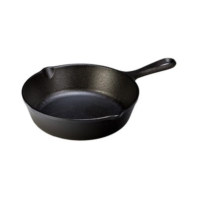 Lodge 8 Inch Cast Iron Pre-Seasoned Skillet  Signature Teardrop Handle - Use in the Oven, on the Stove, on the Grill, or Over a Campfire, Black