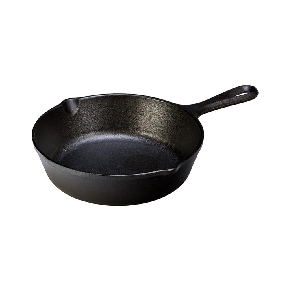 Lodge 8 Inch Cast Iron Pre-Seasoned Skillet  Signature Teardrop Handle - Use in the Oven, on the Stove, on the Grill, or Over a Campfire, Black