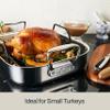 All-Clad Specialty Stainless Steel Roaster with Nonstick Rack 11x14 Inch Oven Broiler Safe 600F Roaster Pan, Pots and Pans, Bakeware, Silver view 2