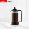 Bodum 12oz Brazil French Press Coffee Maker, High-Heat Borosilicate Glass, Black - Made in Portugal view 3