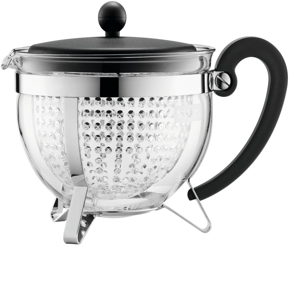 Bodum Large Darjeeling Tea Pot, Black Plastic Lid and Stainless Steel Frame, 1.5-Litre, 51-Ounce