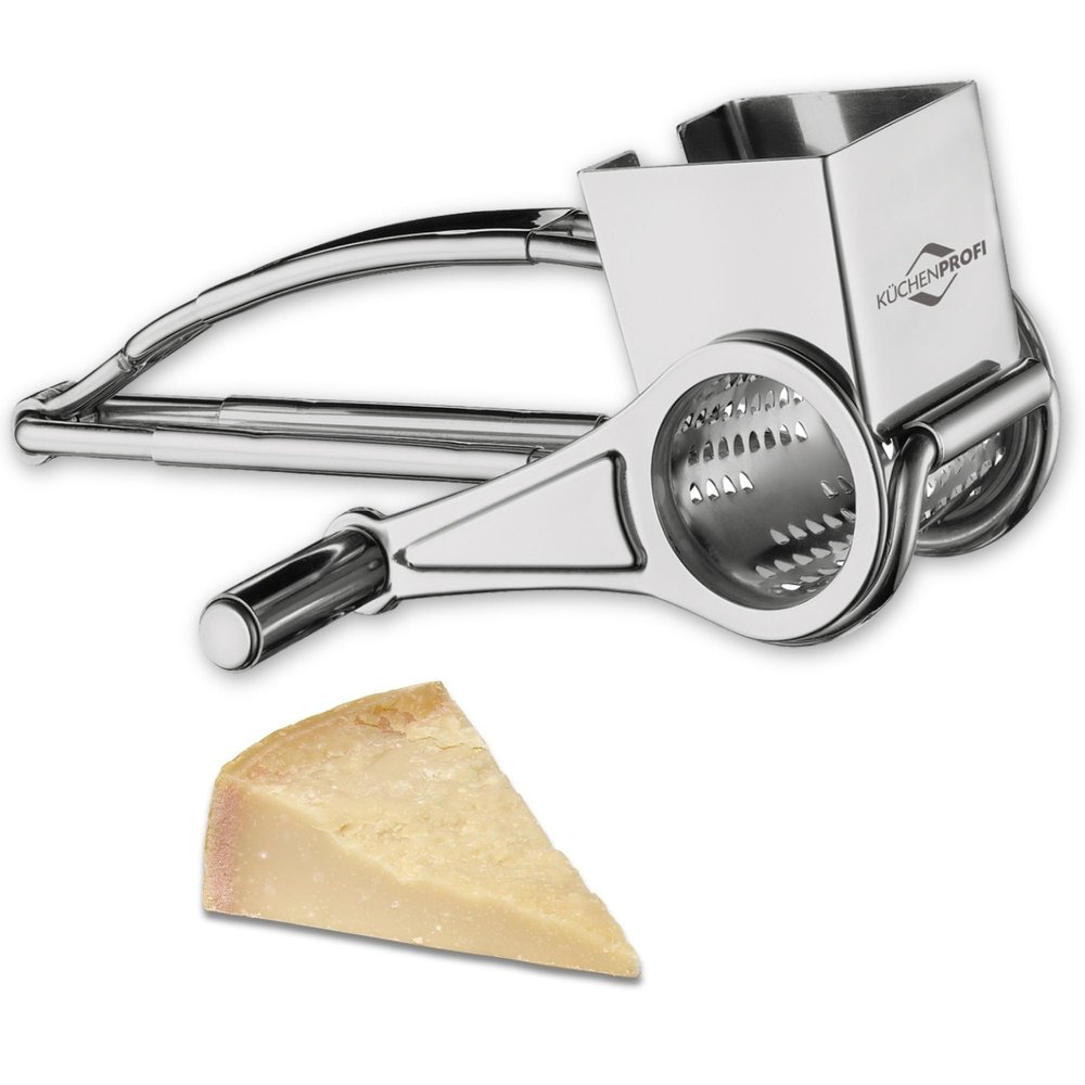 Kchenprofi Stainless Steel Single Drum Rotary Cheese Grater, for Chocolate and Nuts - Durable Stainless Steel Rotary Grater
