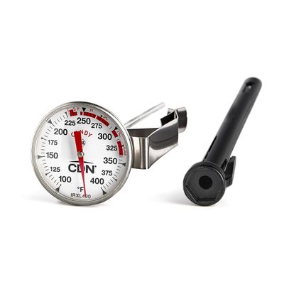 CDN ProAccurate Candy & Deep Fry Thermometer | Insta-Read 7" Stem | NSF Certified | 100400F Range | For Candy, Sugar, Oil, Deep Frying, Roasts, Poultry | Adjustable Pot Clip | IRXL400