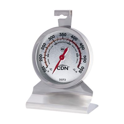 CDN Oven Thermometer ProAccurate, Easy-to-Read 2"" Dial, Stainless Steel Housing, Temperature Zones, Stand or Hang, Monitor Oven Temperatures, NSF Certified - DOT2