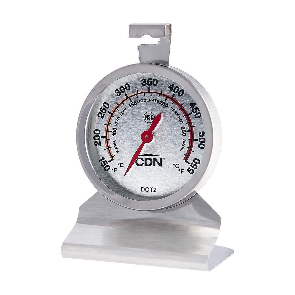 CDN Oven Thermometer ProAccurate, Easy-to-Read 2"" Dial, Stainless Steel Housing, Temperature Zones, Stand or Hang, Monitor Oven Temperatures, NSF Certified - DOT2