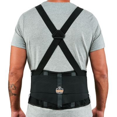 Ergodyne ProFlex 2000SF Back Support Brace, 8.5" Spandex, V-Shape Design and Patented Stays for Added Support, XL,Black