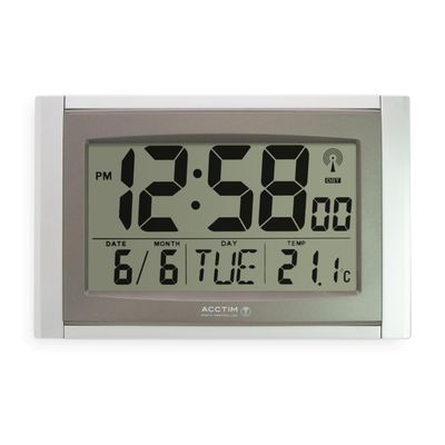 Acctim Stratus Smartlite Wall/Desk Clock, Silver