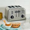 Cuisinart 4 Slice Compact Stainless Steel Toaster with Extra-Wide Slots for Bread, French Toast, Bagels & Pastries, Defrost & Reheat Functions, CPT-180P1, Brushed Stainless, Removable Crumb Tray view 2