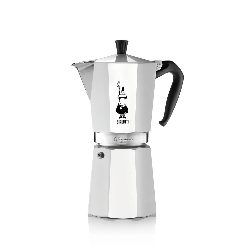Bialetti - Moka Express: Iconic Stovetop Espresso Maker, Makes Real Italian Coffee, Moka Pot 12 Cups (22.6 Oz - 670 Ml), Aluminum, Silver