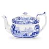 Spode Blue Italian Teapot with Infuser - 40 oz Countryside-Inspired Ceramic Teaware for Afternoon Tea, Earthenware Brunch Tableware, Vintage-Inspired Tea Party Hosting view 3