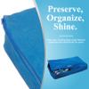 Hagerty Zippered Flatware Storage Drawer Liner Tarnish Preventative Silverware Organizer, Large Container, Cutlery Holder, and Utensil Keeper Bag, Made in USA, Kosher Certified,Blue, 19" x 12" x 2.5" view 3