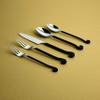 Gourmet Settings 20-Piece Flatware Treble Clef Collection Black Silverware Cutlery Kitchen Sets, Stainless Steel Utensils Knife/Fork/Spoons, Dishwasher Safe (34-350) view 2