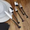 Gourmet Settings 20-Piece Flatware Treble Clef Collection Black Silverware Cutlery Kitchen Sets, Stainless Steel Utensils Knife/Fork/Spoons, Dishwasher Safe (34-350) view 3