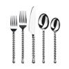 Gourmet Settings - 20-Piece Silverware Set - Silver Tear Collection - Polished Stainless Steel Flatware Sets - Service for 4 - Kitchen Cutlery Utensil Knife/Fork/Spoons - Dishwasher Safe view 1