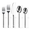 Gourmet Settings - 20-Piece Silverware Set - Silver Tear Collection - Polished Stainless Steel Flatware Sets - Service for 4 - Kitchen Cutlery Utensil Knife/Fork/Spoons - Dishwasher Safe view 3