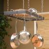 Rogar Hammered Steel Rectangular Pot Rack with Grid and Chrome Accessories 30-in. view 1