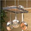 Rogar Hammered Steel Rectangular Pot Rack with Grid and Chrome Accessories 30-in. view 2
